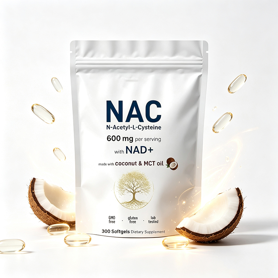 Mct Oil Coconut - NAC 600mg Gélules Molles avec Mélange