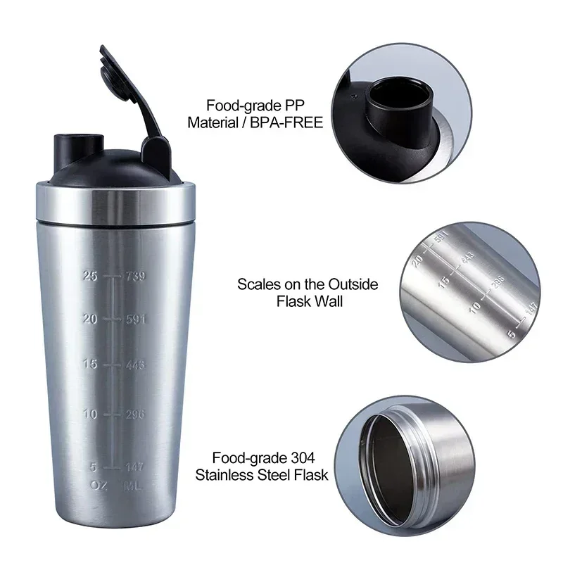 Gourde shaker en acier inoxyda - Nutrition Sports Fitness avis et prix